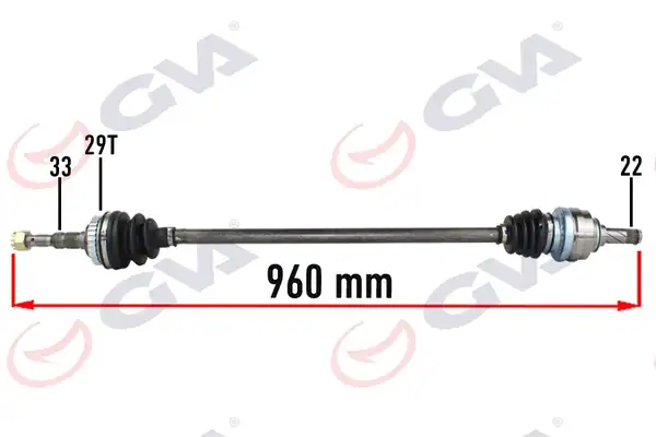 GVA 4490115 | Komple Aks Sağ Opel Vectra B 1 6 99 02 Makyajlı Kasa ABS li 29dis 960mm