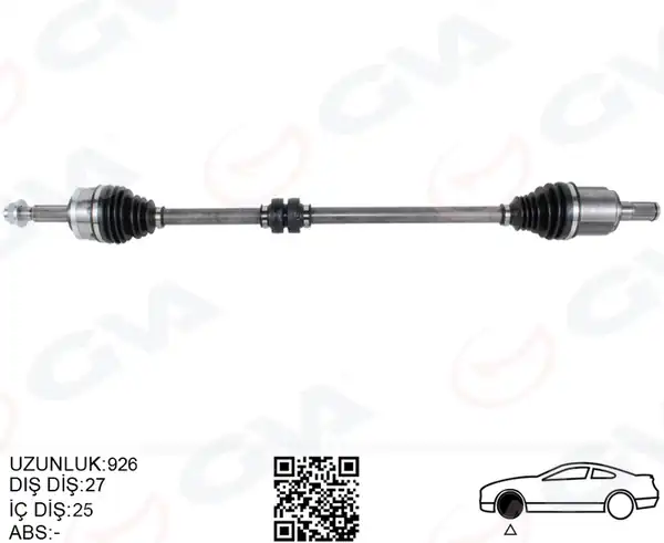 GVA 4491154 | Komple Aks Sağ Hyundai Bayon 1 0l 1 4l G3le G4lc 21 25x27 Komple Boy 926mm