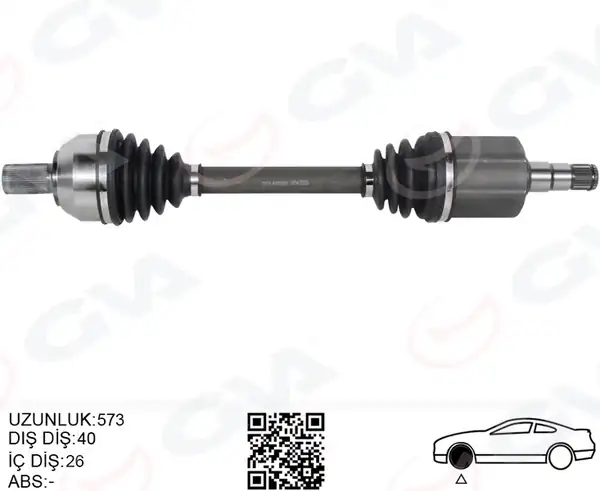GVA 4499001 | Ön Aks Komple Sol Volvo S60 II 15 V60 İ 15 V70 III 15 D2 T3 T4 Otom. Şanzıman 8 Vites