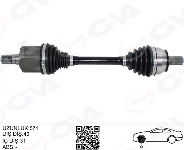 GVA 4499003 | Ön Aks Komple Sol Volvo S60 II 15 2 0 D T6 T5 S80 II D4 T6 15 V60 İ 13 V70 III 13 Otom. Şanzıman