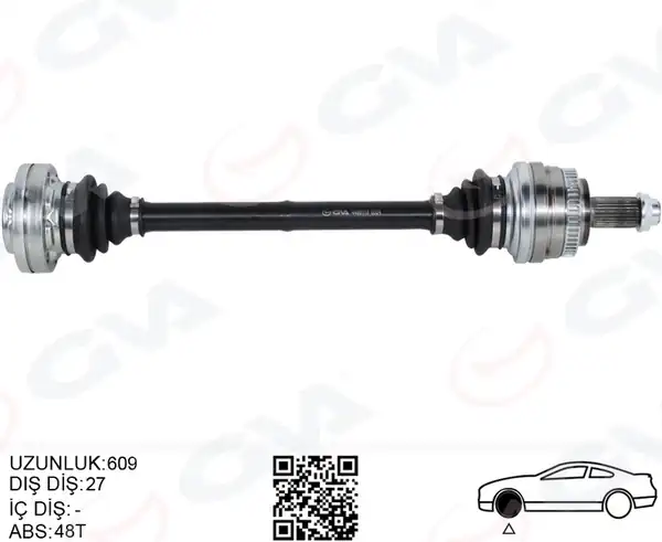 GVA 4499118 | Komple Aks Arka Sağ Sol Bmw E36 E46 ABS li 609mm