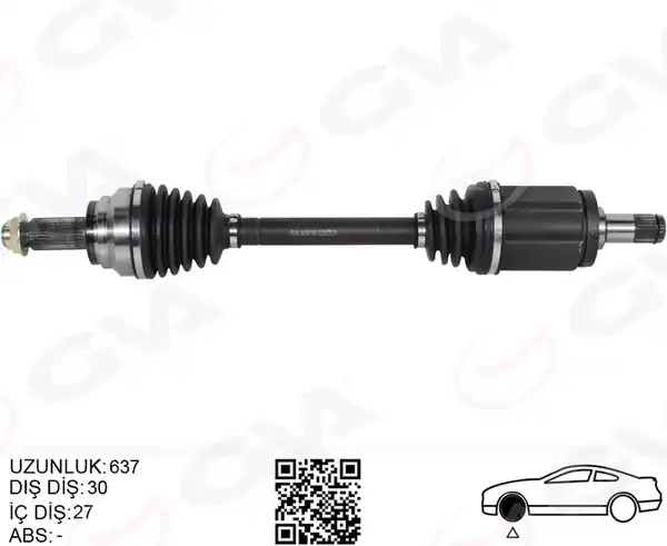 GVA 4499186 | Komple Aks Ön Sol Bmw X5 E70 X6 E71 E72 637mm