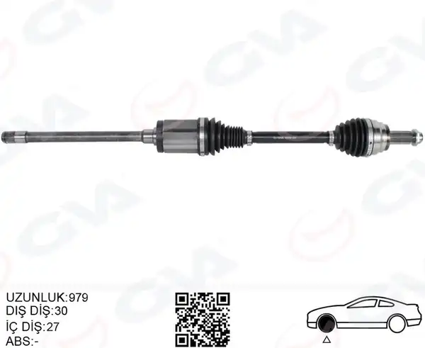 GVA 4499198 | Komple Aks Ön Sağ Bmw X5 E70 F15 X6 F16 E71 E72 973mm