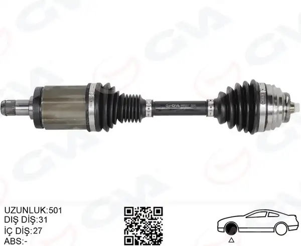 GVA 4499207 | Komple Aks Ön Sol Bmw X1 E84 09 15 501mm