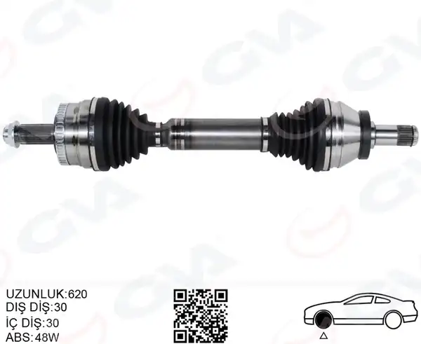 GVA 4499226 | Komple Aks Ön Sol Range Rover 3 Vogue L322 02 12 620mm