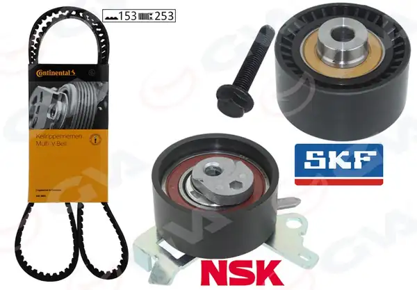 GVA 59T4320 | Eksantrik Gergi Kiti 153x254 P206 307 406 407 807 C4 C5 C8 Jumpy Xsara 1 8 16v 2 0 16v K015528xs