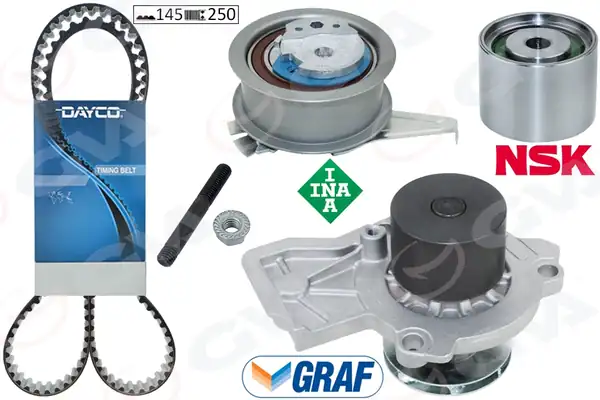 GVA 59WPK7505D | Devirdaimli Eksantrik Gergi Kiti Polo Fabia 14 Ibiza IV 15 A1 14 CUSA CUSB Cyza Cyzb