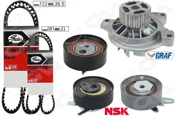 GVA 59WPK7570G | Devirdaimli Triger Seti 122x26 5 081x21 T4 2 5 TDI Lt35 2 5 TDI ACV Anj Avr