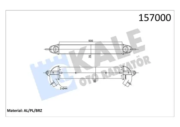 Kale Radyatör 010cac010 Turbo Radyatörü İntercooler Fiat Doblo 1 3 Mjt 1 9 JTD 2001 2010