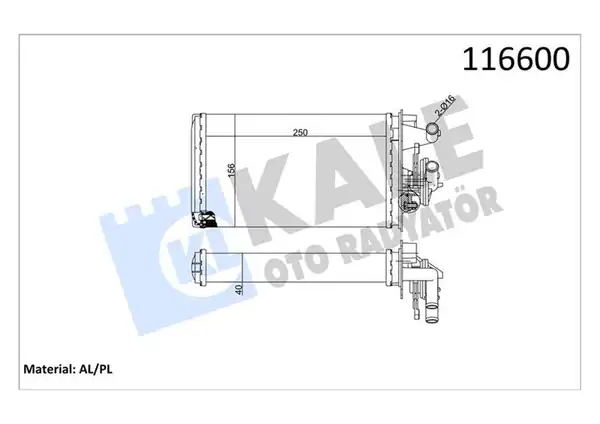 KALE 1781842AL | Kalorifer Radyatörü Musluklu 2 Sıra Fiat Tempra Tipo 1 6 16v Alfa Romeo 145 146 91 01