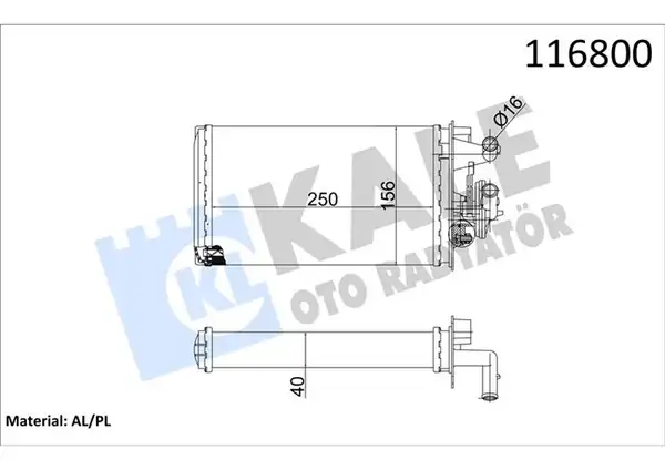Kale Radyatör 1782822al Kalorifer Radyatörü Klimalı Musluklu Fiat Tempra Sx Ak 2 0