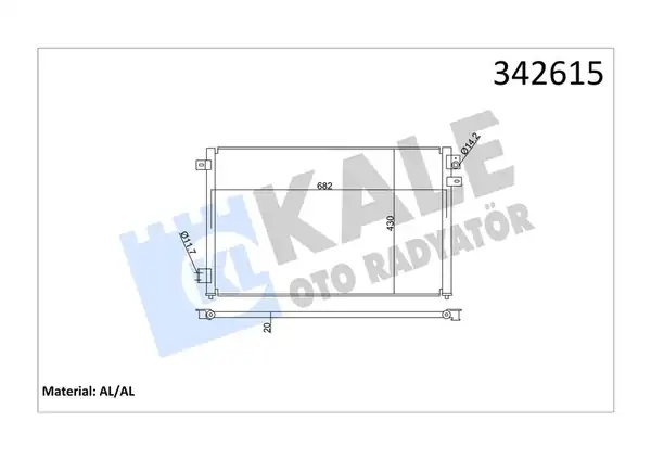 KALE 342615 | Klima Radyatörü Kondenser Al Al Jaguar S Type 3 0 V6 4 0 V8 99 07