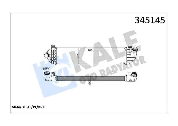 Kale Radyatör 345145 Turbo Radyatörü İntercooler Volvo C30 C70 II S40 II 1 6d 2 0d 04 V40 D2 12 15