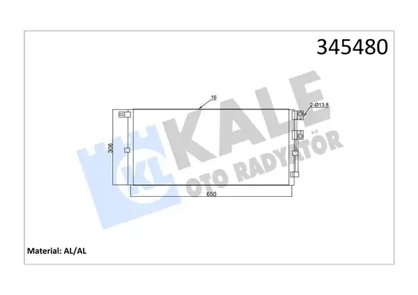 KALE 345480 | Klima Radyatörü Kondenser Jaguar X Type X400 2 0 2 2d 03 09 Kurutucusuz