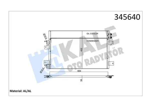KALE 345640 | Kondenser Chrysler Sebrıng Dodge Avenger Jeep Compass Patriot 2 0 CRDI 2 4 2 7 06
