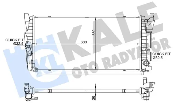 KALE 364365 | Su Radyatörü F40 F44 Mini F54 F55 F56 F57 F59 B36 B38 B46 B48 14