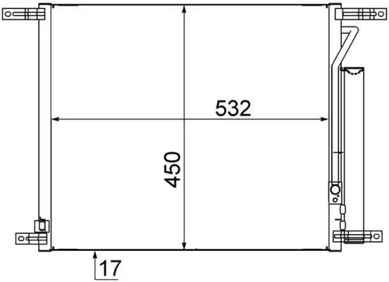 MAHLE AC707000S | Klima Radyatörü Kondenser Chevrolet Aveo Al Al 515x428x16