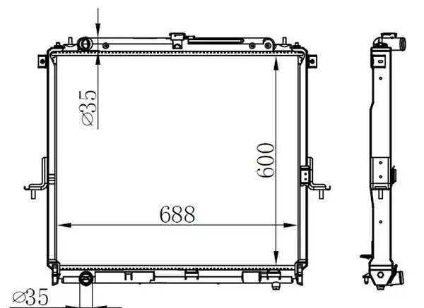 ORIS BNI211026 | Radyatör Brazing M-T 600x688x26 Navara 2 5 dCi 05
