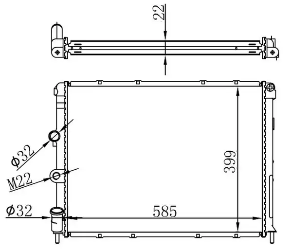 ORIS BRN027022 | Radyatör Brazing Mgn İ 95 99 Scenic 00 03 1 6 2 0i 1 9dti Ac Mek. 585x388x26