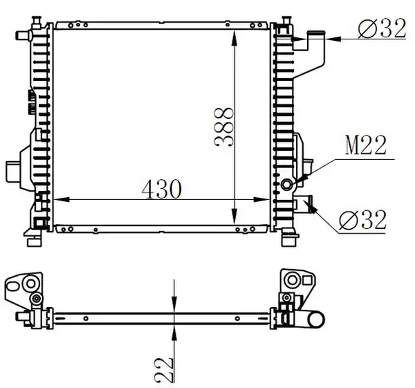 ORIS BRN093022 | Radyatör Brazing M-T 430x388x22 Twingo 1 0i 1 2i 93 63835a