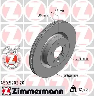 Zimmermann 450 5202 20 Fren Diski Ön Land Rover Discovery L319 L462 Range Rover L405 L320 L494
