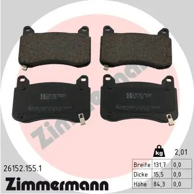Zimmermann 26152 155 1 Fren Baltasi Ön Tesla Model 3 Model Y 2019