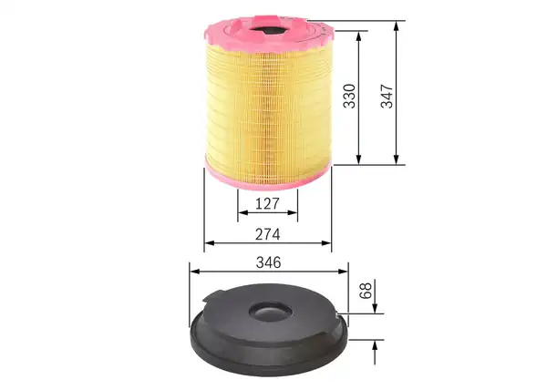 Bosch F 026 400 288 Hava Filtresi Mercedes Benz Atego 3 13 Atego 2 04 Atego 98 04 Axor 2 04 Axor 02 04