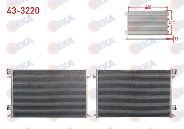 VEKA 43-3220 | Klima Radyatörü Opel Vectra C 1 9 CDTI 2002 2008