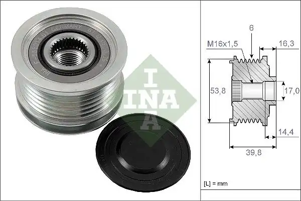 İna 535017010 Alternatör Kasnağı Peugeot 4007 2 2 Hdi 07 13 Citroen C Crosser 2 2 Hdi 07