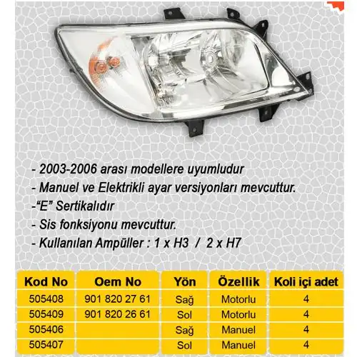 AYFAR 505407 | Far Sol Mercedes Sprinter 03 07