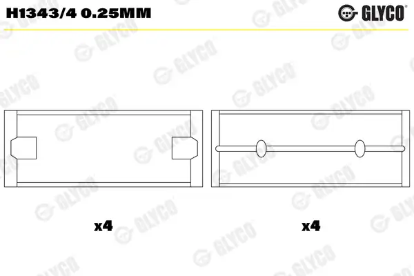 GLYCO H1343-40-25 | Ana Yatak 8 0 25 VW Polo 01 14 Seat Ibiza 02 Skoda Fabia 01 14 Azq Bme Bzg CGPA Cgpb
