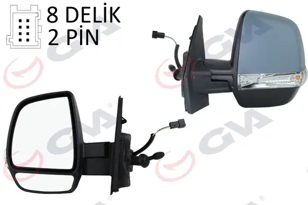 GVA 1029161 | Dış Dikiz Aynası Sol Doblo 11 Opel Combo 12 18 Mekanik Sinyalli Astarlı Çift Cam Konveks Vm 669pl