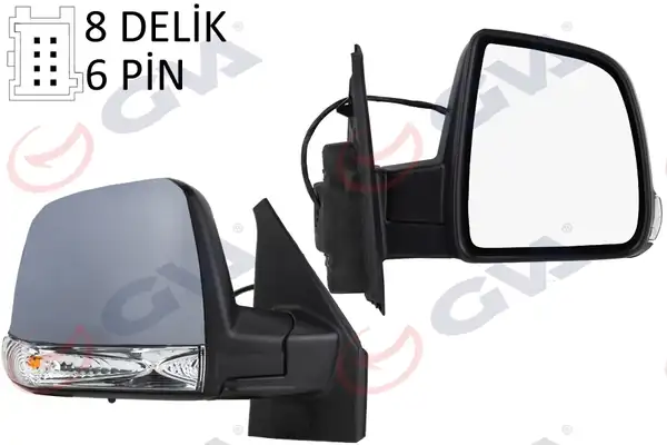 GVA 1029172 | Dış Dikiz Aynası Sağ Doblo 11 Elektrikli Sinyalli Astarlı Tek Camli Konveks 6 Fiş Vm 668ehpr