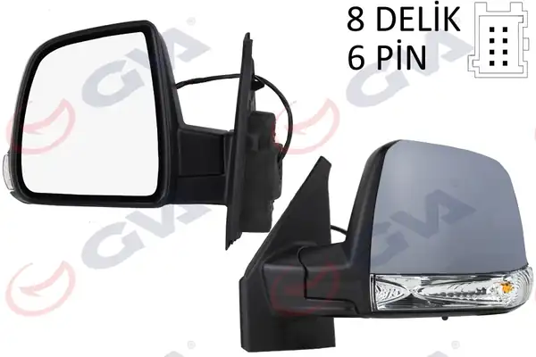 GVA 1029173 | Dış Dikiz Aynası Sol Doblo 11 Elektrikli Sinyalli Astarlı Tek Camli Konveks 6 Fiş Vm 668ehpl