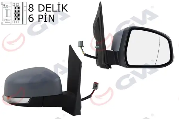 GVA 1035178 | Dış Dikiz Aynası Sağ Ford Focus 08 Elektrikli Isıtmalı Sinyalli Astarlı Asferık 6 Fiş Vm 6304ehpar