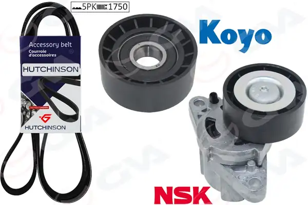 GVA 59A1107 | Alternatör Gergi Kiti Kütüklü Clio II Kangoo Megane İ Scenic İ Logan 1 4 1 6 16v Klimalı Hidr K015pk1750