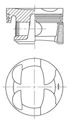 KOLBENSCHMIDT 41705600 | Piston Segman N12b16a N16b16a 77 00 mm Std R55 R56 R57 R58 R59 R60 R61