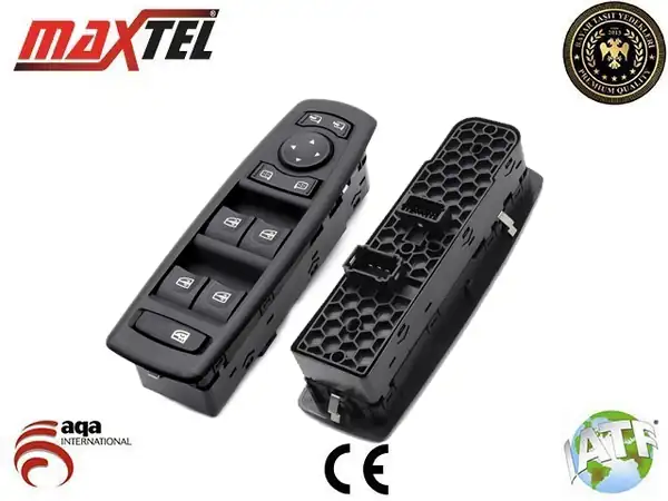 MAXTEL 18204006 | Cam Kaldırma Anahtarı Megane III Fluence III 2008 19p Siyah Sol Dörtlü