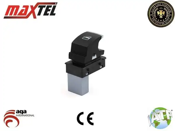 MAXTEL 18206028 | Cam Açma Kapama Anahtarı Yolcu Tarafı Tekli Krom Kaplama Caddy T6 Golf VI Passat CC Eos Jetta Scirocco Sharan