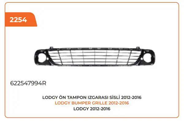 PLEKSAN 2254 | Ön Tampon Izgarası Sisli Dacia Lodgy 12 16 2 Adet