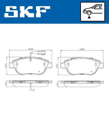 SKF VKBP80766E | Ön Fren Balatası Opel Combo D 12 Punto Evo 1 3 1 4 1 6d Mtj 09 500 500c 1 3dmj 10