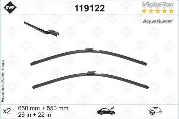 Valeo 119122 Silecek Süpürgesi Ön Takım Mercedes Benz Sl R231 650 550 mm