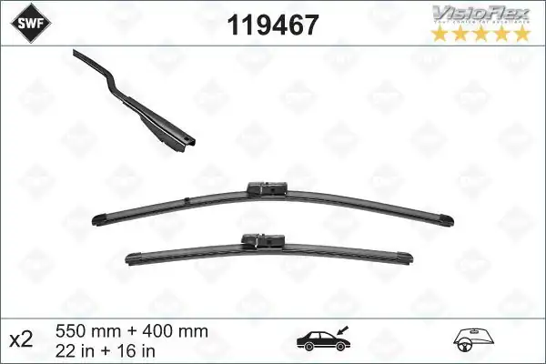Valeo 119467 Silecek Süpürgesi Ön Takım 550 400 mm Ford Ecosport 16
