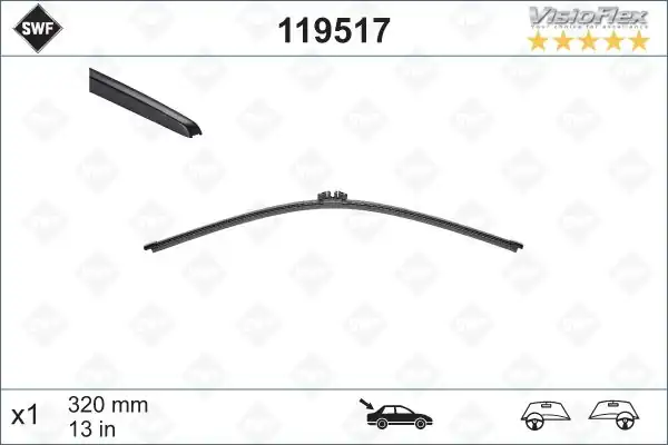 Swf 119517 Silecek VW Flat Arka Q5 A1 2009 33 Cm 1967363