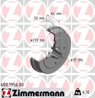 Zimmermann 600 1956 00 Fren Kampanası VW Kaefer 1200 1302 1500 1601