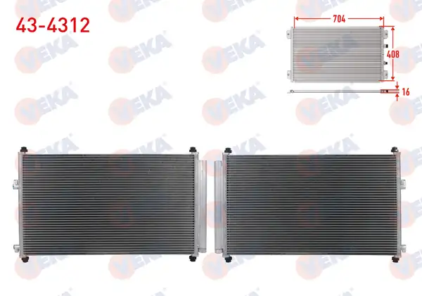 VEKA 43-4312 | Klima Radyatörü Toyota Rav4 III Aca3_ Ace_ Ala3_ Gsa3_ Zsa3_ 2 2 D 4d M T 2005 2012