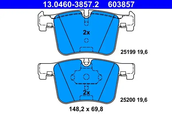 ATE 130460 38572 Fren Balatası Ön Bmw F20 F30 X3 E83 F25 F22 F23 F31 F34 F32 F33 F36