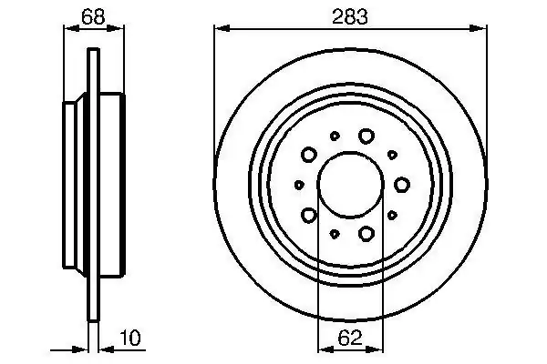 Bosch 0986478445 Arka Fren Disk Ayna Volvo S70 96 00 V70 96 00 Xc70 99 04 2 Adet