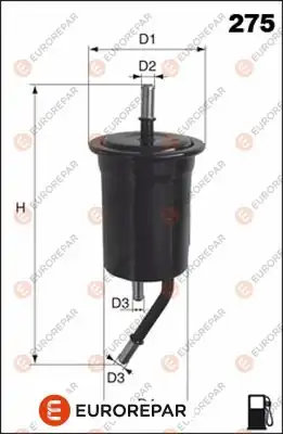 EUROREPAR 1667443780 | Yakıt Filtresi Rio 1,3-1,5 Benzin 2000-2005