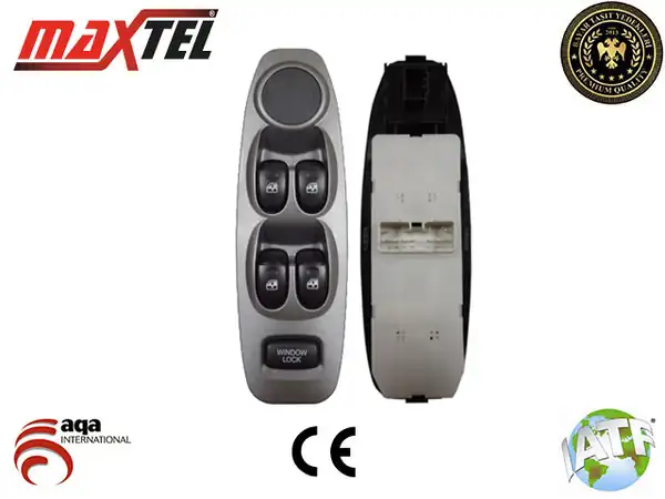MAXTEL 18203003 | Cam Açma Kapama Anahtarı Hyundai Accent 00 03 Sol Ön Dörtlü Gri 5 Tuş